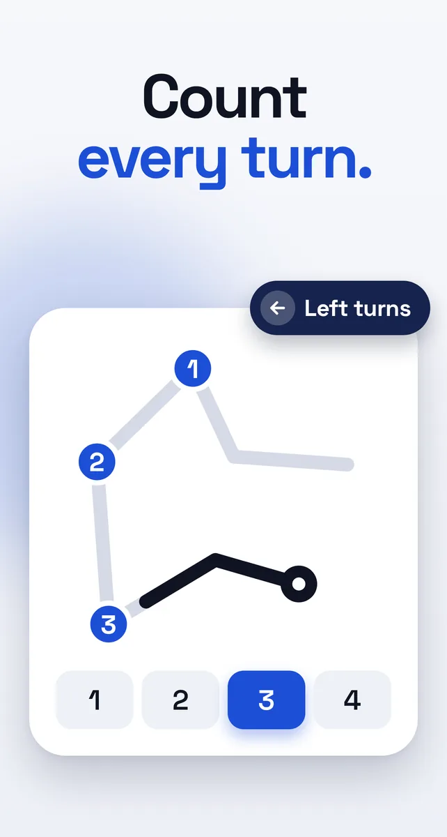 Path figures: counting left turns
