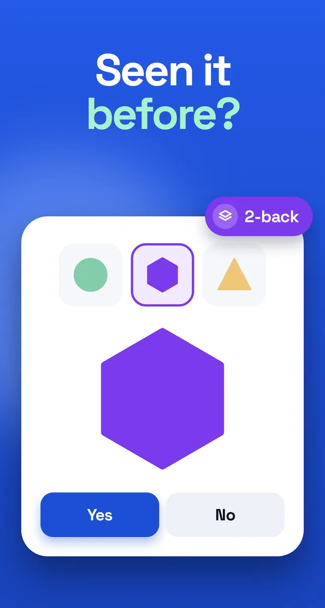 Visual memory: 2-back with shapes